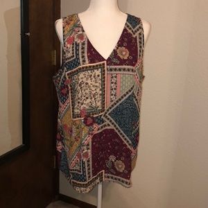 Maurices bar back patchwork tank top. Size XL